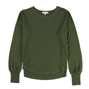 P.J. Salvage Womens Solid Pullover Pajama Sweater, Green, NWT